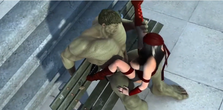 【3D】巨乳莉娜和绿巨人户外篮球场激情中出封面图